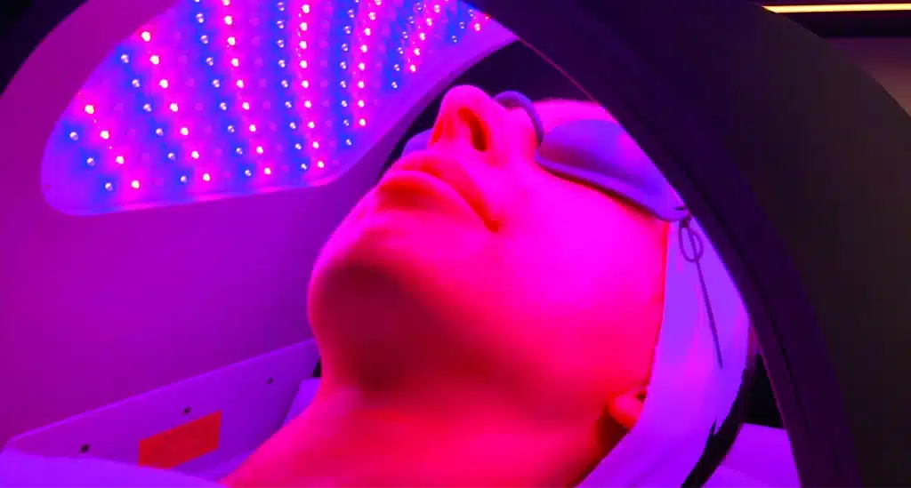 Female patient having Dermalux Flex LED Treatment